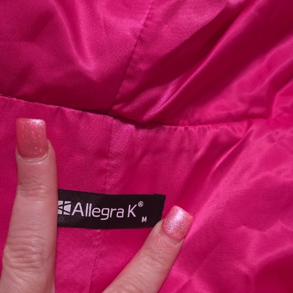 Allegra K Women's Vibrant Pink Teddy Jacket - Picture 6 of 8